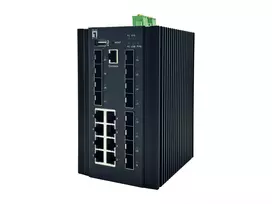 LevelOne IGX-2072 20 prievadų L2+ valdomas pramoninis jungiklis, 8 x 1GbE RJ45, 8 x 1GbE SFP, 4 x 1/2.5/10GbE SFP+, DIN bėgelis, -40°C iki 80°C