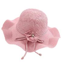 Wide Brim Floppy with Crochet Flower Lightweight Sun for Outdoor Activities Women One Size