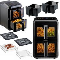 Be aliejaus veikianti, dviejų kamerų, vertikali, 11,6 l talpos, „Air fryer“ tipo keptuvė, Berdsen, 3000 W, BD-663