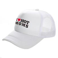 Aš myliu karštas mamas Trucker kepuraitės Unisex Juokinga Humoro kepurė Beisbolo kepuraitė Ši vasara Unisex Tinklelio kepuraitės MZ white