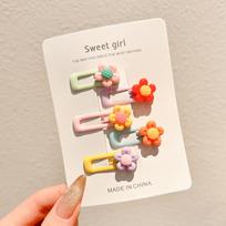 Summer Dopamine Hair Clip Set Cute Flower Candy Heart-shaped Duckbill Clip Set For Girls Children Kawaii Hair Accessories