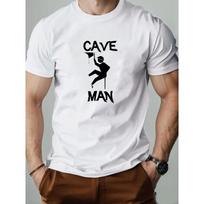 Men'S Summer Casual Short-Sleeve T-Shirt with a Cave Man Design S balta