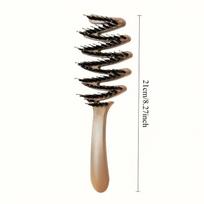 High-Quality Long-Handle Bristle Comb – Anti-Static Volumizing Hair Brush for All Hair Types, Smooth Full Hair
