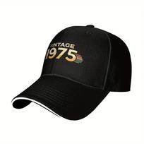 Baseball Cap Vintage   Black Trucker Dad Hat with Golden  Blue Stripes Unisex Outdoor Sun Cap Perfect th Birthday Gift Adjustable