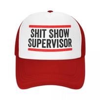 Custom Shit Show Supervisor Trucker Hat for Unisex Women Adjustable Adult Black Humorous Sarcasm Quotes Baseball Cap Spring Dad Hat One Size