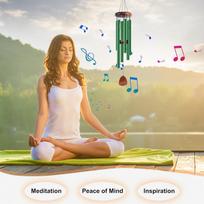 LiHang Outdoor Wholesale Memorial Wind Chimes Garden Personalized Aluminum Tube Decorative Modern Supplies Weather Resistant žalia