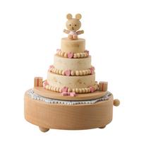 3 Layers Rotating Bear Birthday Cake Music Boxes for Birthday Present (as the picture,11*11*13.5cm)