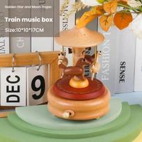 Dropshipping Gift CJH Small Niche Music Box, Wooden Creative Music Box, Carousel, Home Decoration, Handicrafts