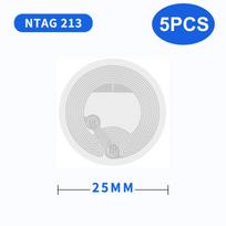 5-100Pcs NTAG213/NTAG215/NTAG216 NFC Tags Adhesive NFC Stickers Chip Rewritable Memory Ntag 213 215 216 NFC Tags 504 888 Bytes