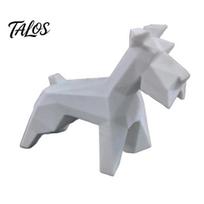 Talos Geometric Low-Poly Schnauzer Figurine, 3D Printed Dog Ornament, White Mini Statue, Home Office Desktop Decoration Gift for Lovers balta