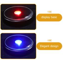 LED Crystal Display Base Multi-Color Round Light Stand Decorative 3D Glass Lighted Pedestal Display Base USB Battery Operated sidabras
