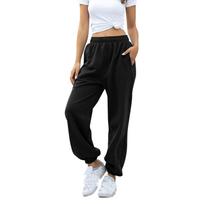 Women's /Winter Thickened Sport Basic Loose Drawstring Long Leg Pants M juoda