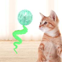 Bouncing Caterpillar Pet Balls -Safe Interactive -Resistant Rubber Toss Balls Hole Balls Jumping Balls Toys One Size žalia