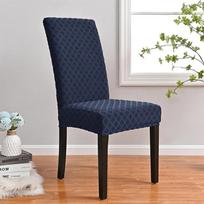 1PC L Color Chair Cover Stretch Elastic Removable Seat Cover Washable Jacquard Design Chair Decorative Cushion Dining Room 1pc mėlyna