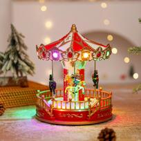 Christmas carousel ornaments music boxes Christmas decorations Christmas gifts 19*22.5cm