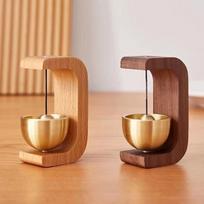 Customizable Magnetic Bell Wood Bamboo Doorbell Wind Chimes for Refrigerator Room Porch Garden Backyard Restaurant Home Garden (as the picture,M)