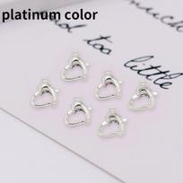 10pc DIY Jewelry Accessories Heart-shaped Peach Heart Lobster Clasp Necklace Clasp Necklace Bracelet Extension Link Clasp Accessories silver gray