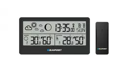 Oro stotelė BLAUPUNKT WS20BK – vidaus ir lauko temperatūros bei drėgmės rodymas, juoda, 1 jutiklis, LCD, maitinama baterijomis