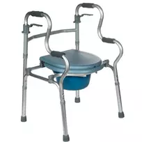Reabilitacinis vaikštynė REHA FUND RF-133 3in1, aliuminio/plieno rėmas, reguliuojamas aukštis 81–99 cm, 2 ratai, sėdynė, max apkrova 100 kg
