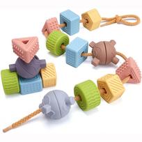 18 vnt. Minkštos statybinės formos kaladėlės, Verimo karoliukai mažiems vaikams, Mėtymo žaidimas, Montessori rūšiavimo ir dėliojimo kūdikių žaislai, Dovanų rinkiniai vaikams, berniukams, mergaitėms Package:31.6*15.6*4cm