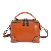 Genuine Leather Boston Small Shoulder Crossbody Bags For Women  Trend Designer Pillow Tote Ladies Handbags gray