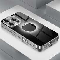 Simple Black White Style for Apple Pattern Glass Electroplated Case for IPhone 17 16 15 14 13 12 11 Pro Max Plus 16E 17Air Cover iPhone 11