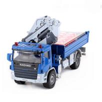 KDW Sunkvežimis su kranu Transportinis savivartis 1/50 Lydinio statybinės transporto priemonės modelis Automobilio modelis Simuliaciniai žaislai berniukams Dovanos mėlyna