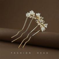 Elegant White Flower Hair Combs Bride Wedding Hair Jewelry Ponytail Holder Floral Hairpins Pearls Headpieces Daily Hair Jewelry