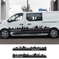 2 vnt Automobilių durelių lipdukai, skirti Renault Trafic 3 2 MK1 MK2 MK3 Tuning Priedai Kemperio furgono šoninės juostelės Grafikos vinilo plėvelės lipdukai L1 For SWB