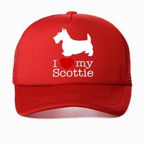 I Love My Scottie Scottish Terrier Dog Cartoon Print Baseball Cap Cool Beach Sun Hat Women Outdoors Mesh Breathable Snapback Adjustable