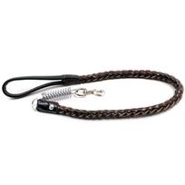 Strong Durable Real Leather Large Dog Leash with No Pull Buffer Spring Leather Braided Dog Training Leash Pet Leads Dog Chain ruda