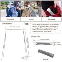 Foldable Clothes Drying Rack Stainless Steel Floor Stand Clothes Hanger Retractable Portable Travel Garment Rack for Outdoor 1PC
