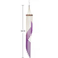 2022 Mix 3 Colors Gold Wind Chime Fengshui with 18 Tubes Spiral Garden Decoration Wind Chime 35 (Purple,35") violetinė