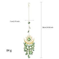 Dream Catcher Crystal  Wind Chime Gathering Decorative Ornaments Damon Eye Sun Moon Sun Catcher Wholesale (Green,Flame moon) žalia