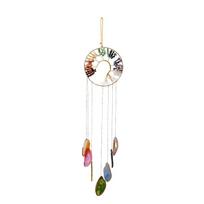 Large Wind Chimes, Natural Agate Wind Bell, Crystal Agate Wind Chime for Garden Home Decor (as the picture,One Size)