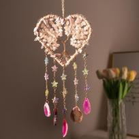 Highly Attractive Tree Life Dreamcatcher Pendant Wind Chime Creative Decoration Living Room Bedroom Heart Shaped (as the picture,Standard)