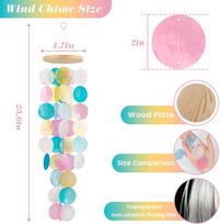 Wind Chimes for Outside - Handcrafted Capiz Shells Windchime Coastal Style Garden Wedding Decor (as the picture,4.7*23.6 inch)