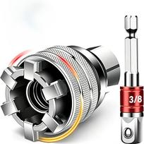 Self Adjusting Upgraded Multi-Function Universal Socket Wrench Tool 10mm-19mm Diy Maintenance Tool For 3/8  Drive Ratchet Torque Wrench & Power Drill 1 set