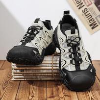 Outdoor Men's Hiking Shoes Breathable Wear-resistant Men Trekking Walking Hunting Sneakers Lightweight Work Men's Casual Shoes 39 smėlis