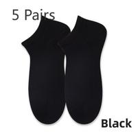5 Pairs Men's Deodorant Absorbent Summer Thin Short Socks Antibacterial Breathable Flat Men's Boat Socks 5 Pairs juoda
