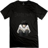 Male Death Note Logo Customized 100% Cotton Black T-Shirt By Mjensen S juoda