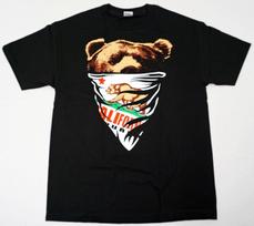 CALI T-shirt California Republic Bear Bandana Tee Mens   Black New Unisex T-Shirt L