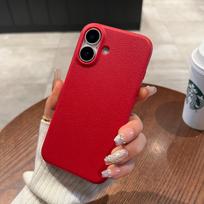 Luxury Matte Leather Phone Case For iPhone 16 15 14 Plus 13 12 11 Pro Max XR XS Lens Protection Shockproof Silicone Soft Cover For iPhone 16Pro max