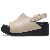 Crocs Chestnut Cloud Retro Comfortable High Heel One Strap Sandals 8cm Women sandals Black Brown 213012-0SA 36-37