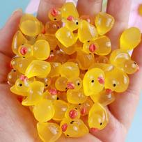 30PC Resin Glow in the Dark Mini Duck Figurines Small Decorative Resin Ducks for Miniature Landscape Crafting and Collection One Size geltona