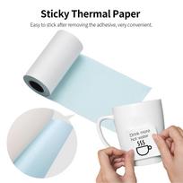 10 Rolls 57x30mm Self-Adhesive Direct Thermal Paper White Printable Sticker Paper BPA-  Waterproof Oil-proof Friction-proof   Paper Roll for P