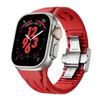 Ultra-Breathable Silicone Strap for Apple Sport Wristbands Band Bracelet for IWatch 10 9 8 7 6 5 Smartwatch 9mm 6mm Ultra-Band 45mm/44mm/42mm/49mm/46mm raudona