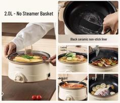 All-in-One Multi-Functional Electric Cooker: Non-Stick Rice Cooker, Frying Pan, Egg Boiler, Versatile Cooking Pot for Dorms and Home Use.
