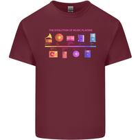 Evoloution Of Music Players Vinyl CD MP3 Unisexs Light Cotton TShirt S