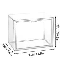Transparent Display Cabinet Acrylic Desktop Organizer Box Book Storage Boxes Large Capacity Sorting Box Bookshelf Dustproof